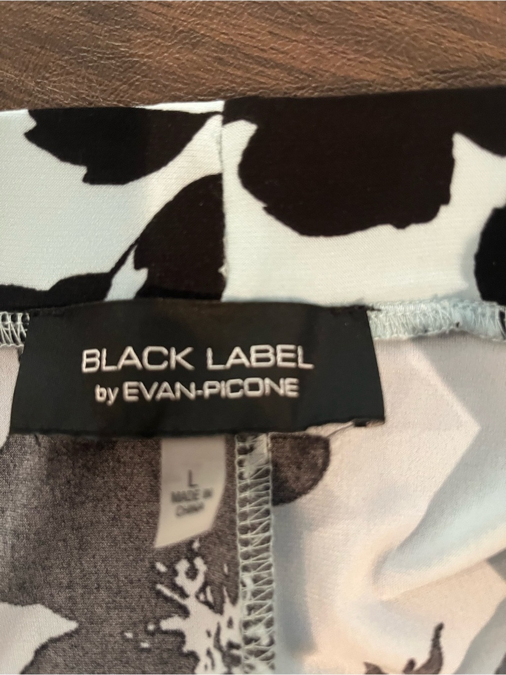 Black Label by Evan-Picone Aqua and Black Floral Maxi Skirt Size Large - Picture 4 of 8